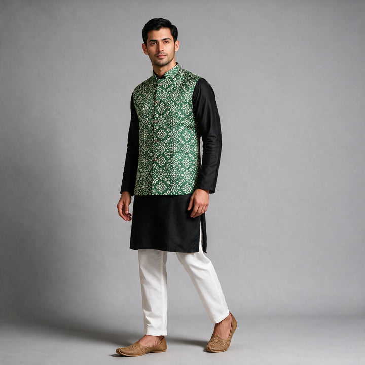 Gaji-Silk Patola Print Vest