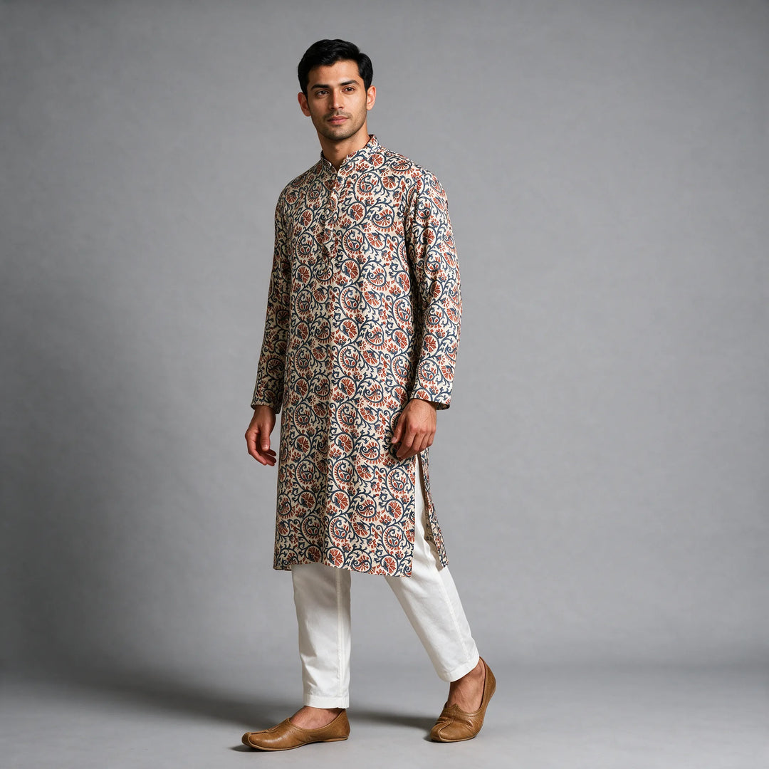 Paisley Gaji Silk Kurta