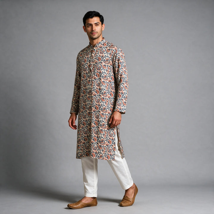 Paisley Gaji Silk Kurta