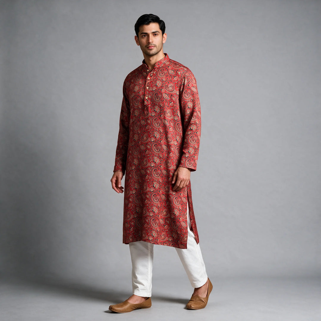 Paisley Gaji Silk Kurta