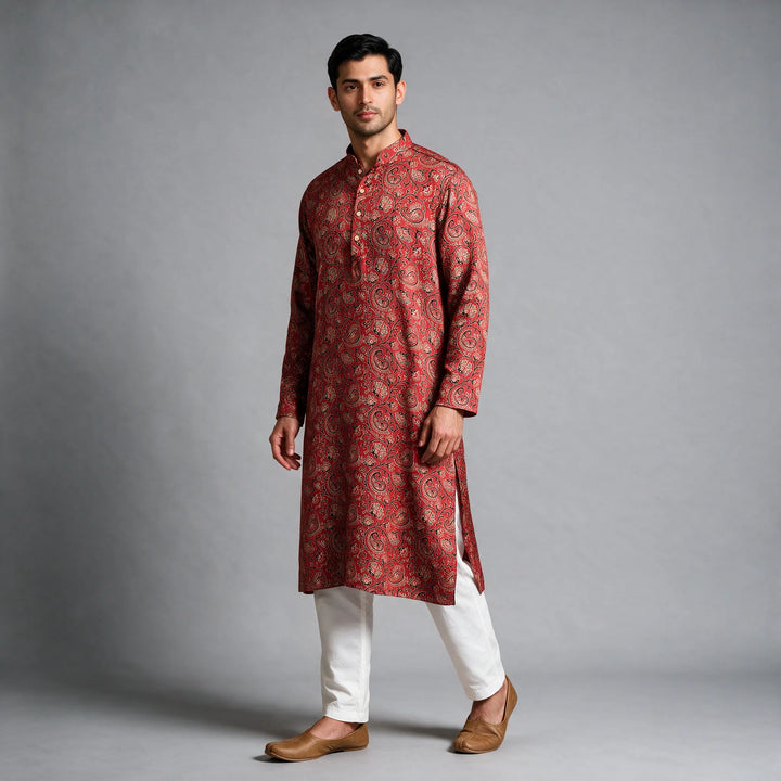 Paisley Gaji Silk Kurta