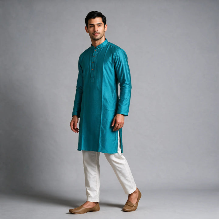 Plain Silk Kurta Plus Sizes