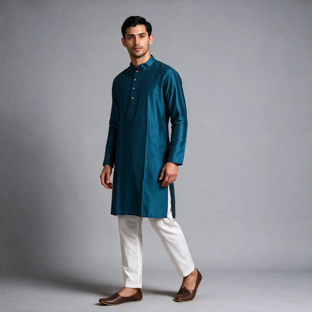 Plain Silk Kurta Plus Sizes