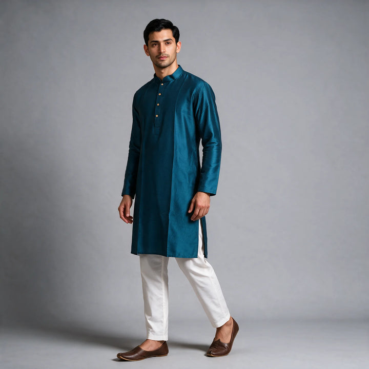 Plain Silk Kurta Plus Sizes