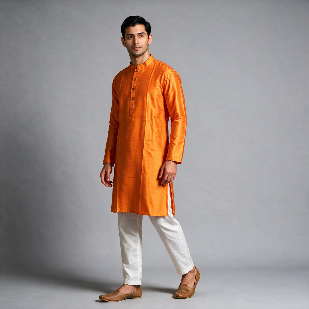 Plain Silk Kurta Plus Sizes