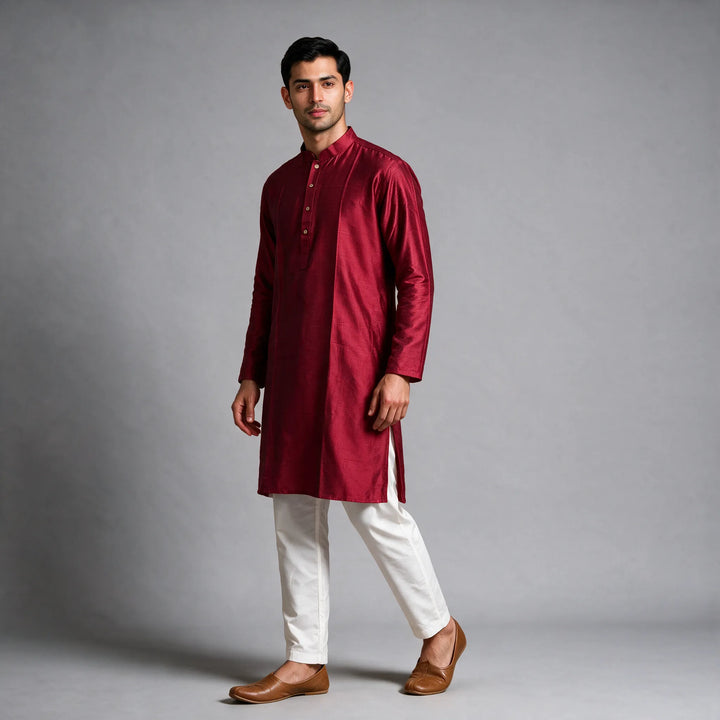 Plain Silk Kurta Plus Sizes