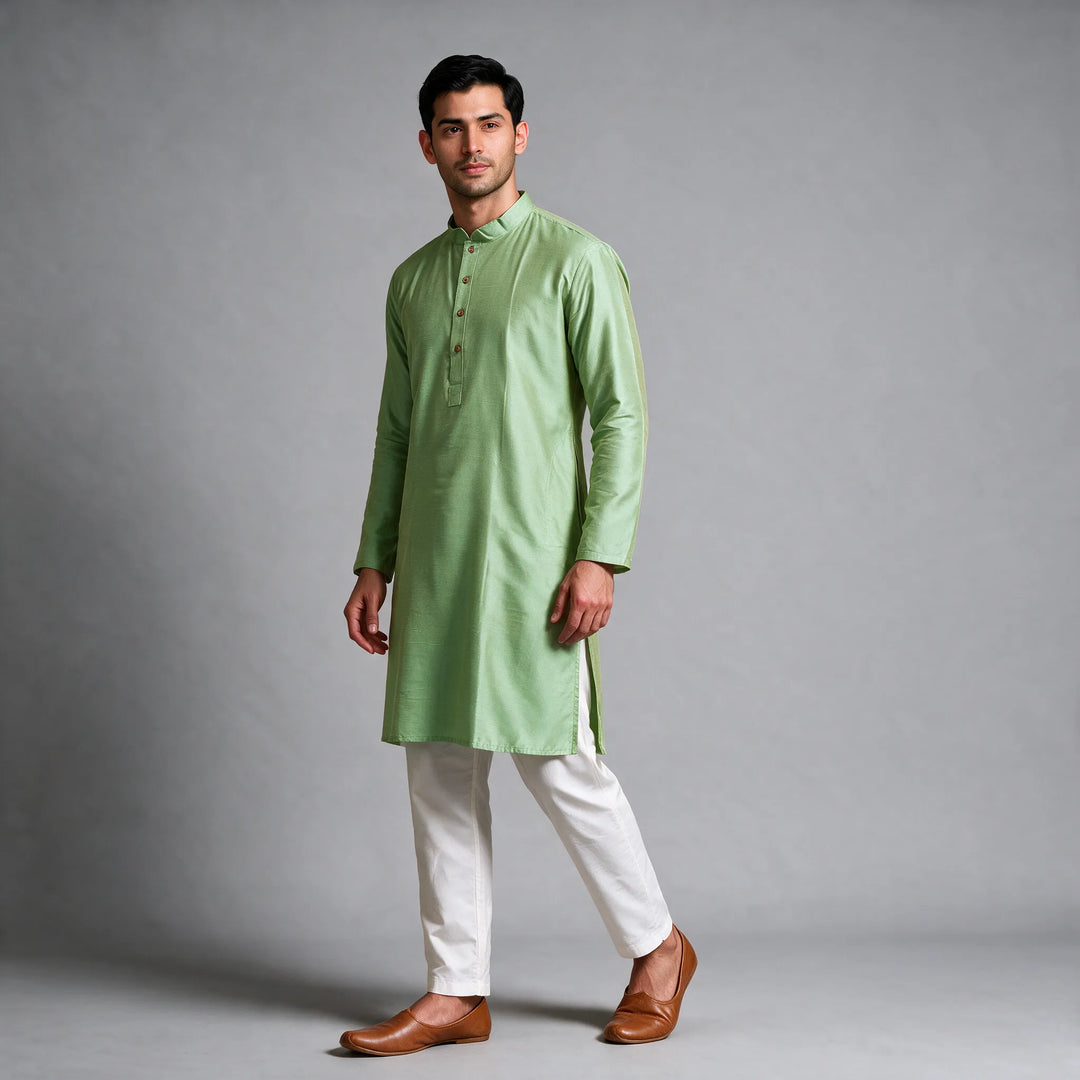 Plain Silk Kurta Plus Sizes
