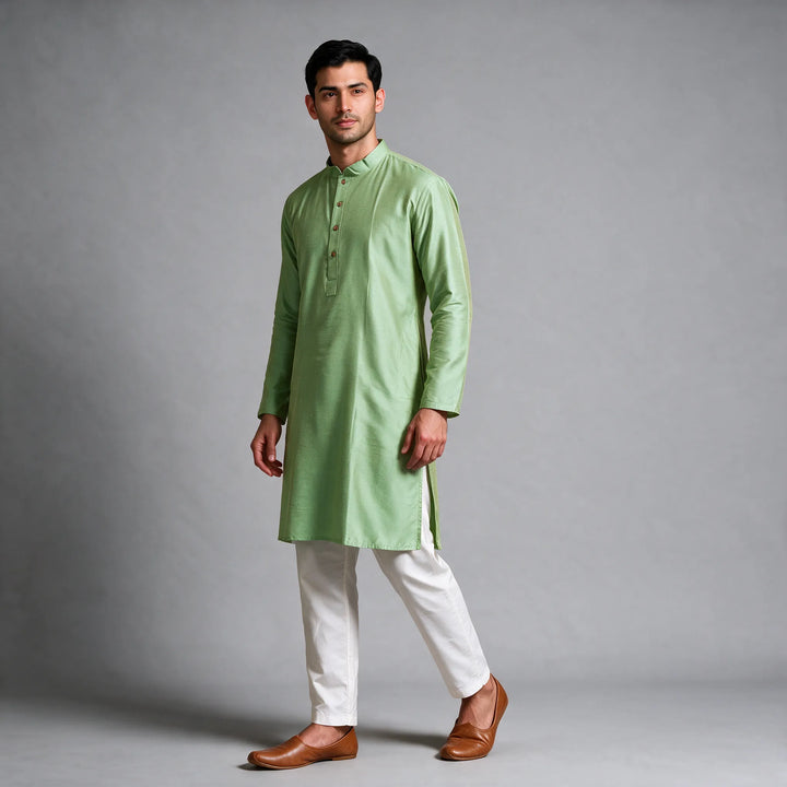 Plain Silk Kurta Plus Sizes