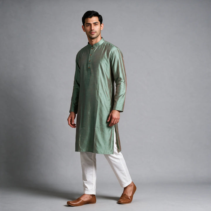 Plain Silk Kurta Plus Sizes