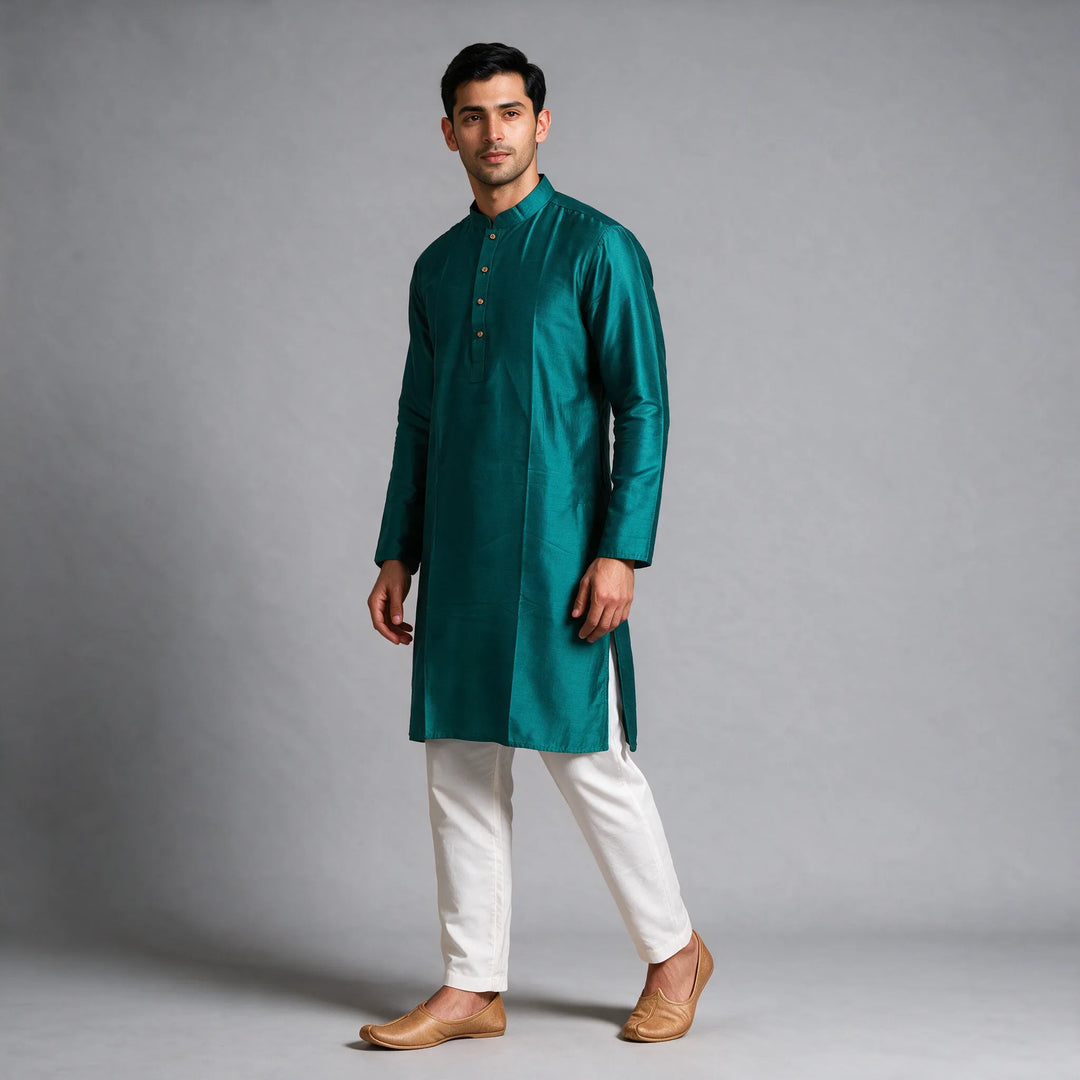 Plain Silk Kurta Plus Sizes