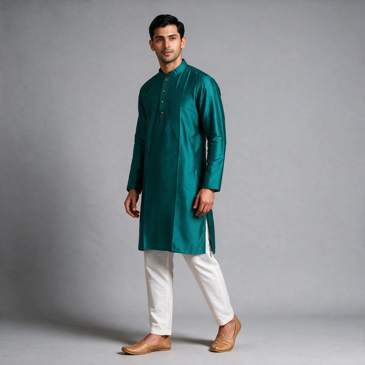 Plain Silk Kurta Plus Sizes