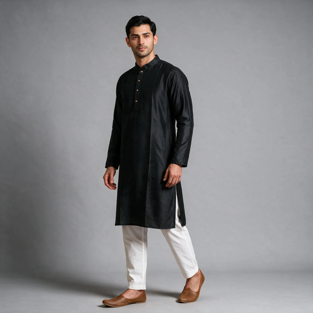 Plain Silk Kurta Plus Sizes