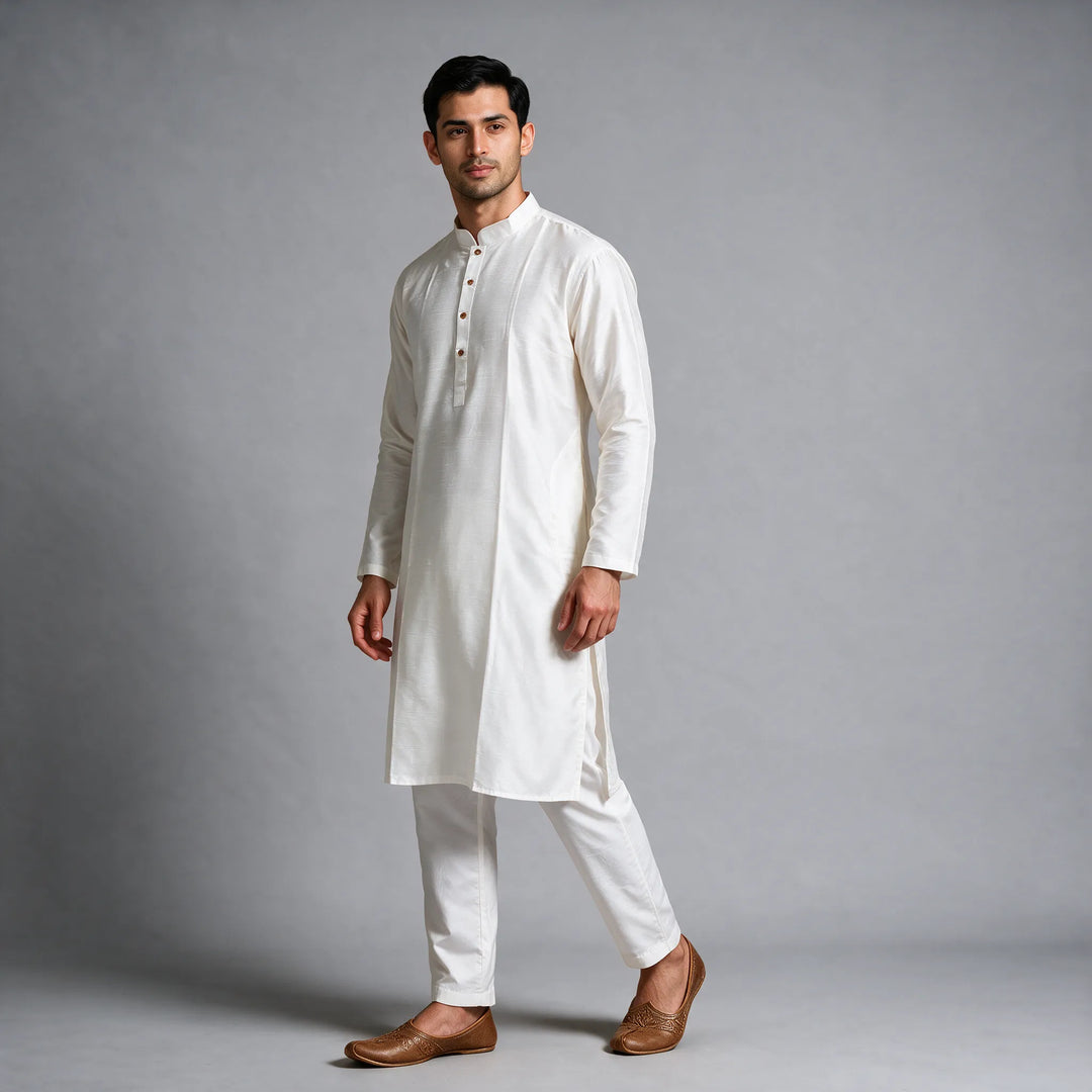 Plain Silk Kurta Plus Sizes