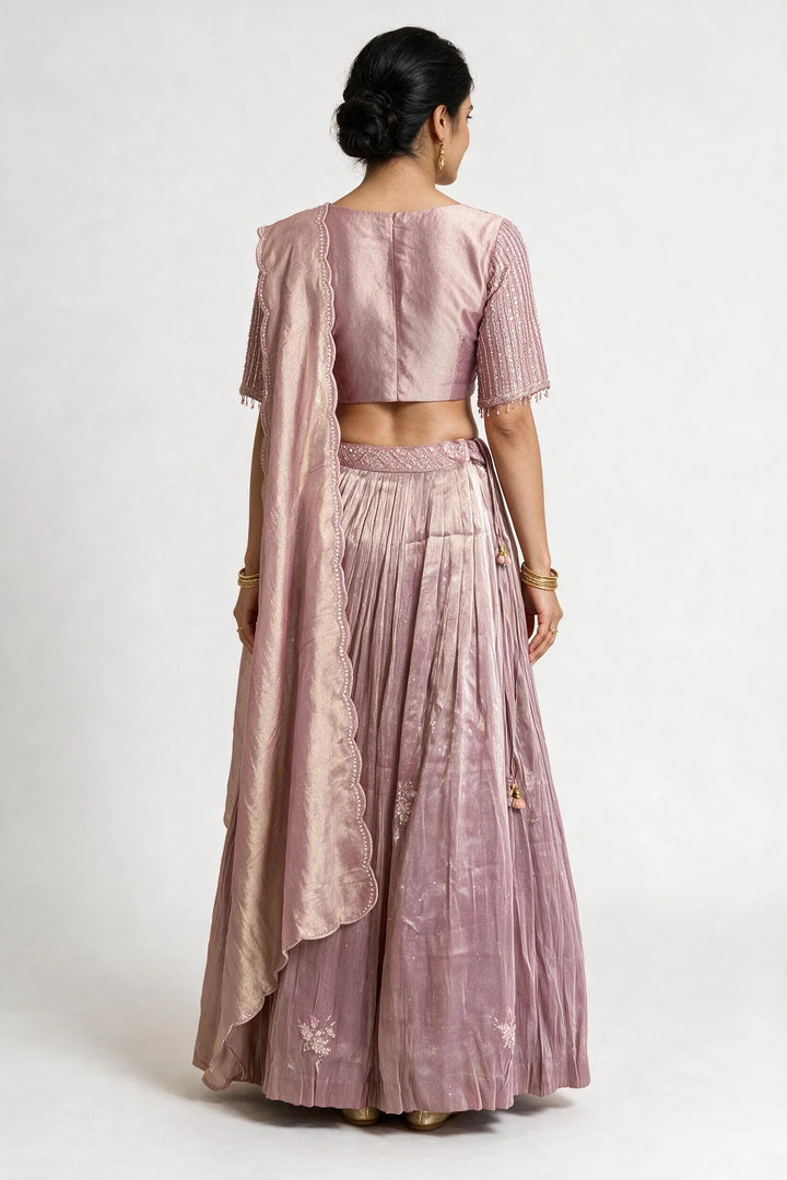Deep Mauve Embellished Lehenga Set