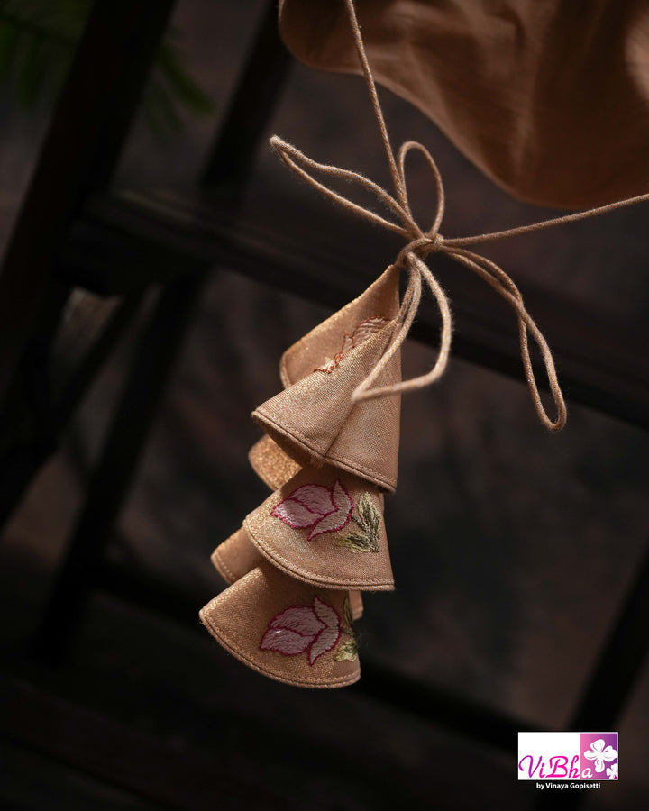 Brown fancy banarasi with embroidered border