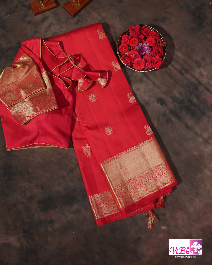 Red Gold Zari Bridal