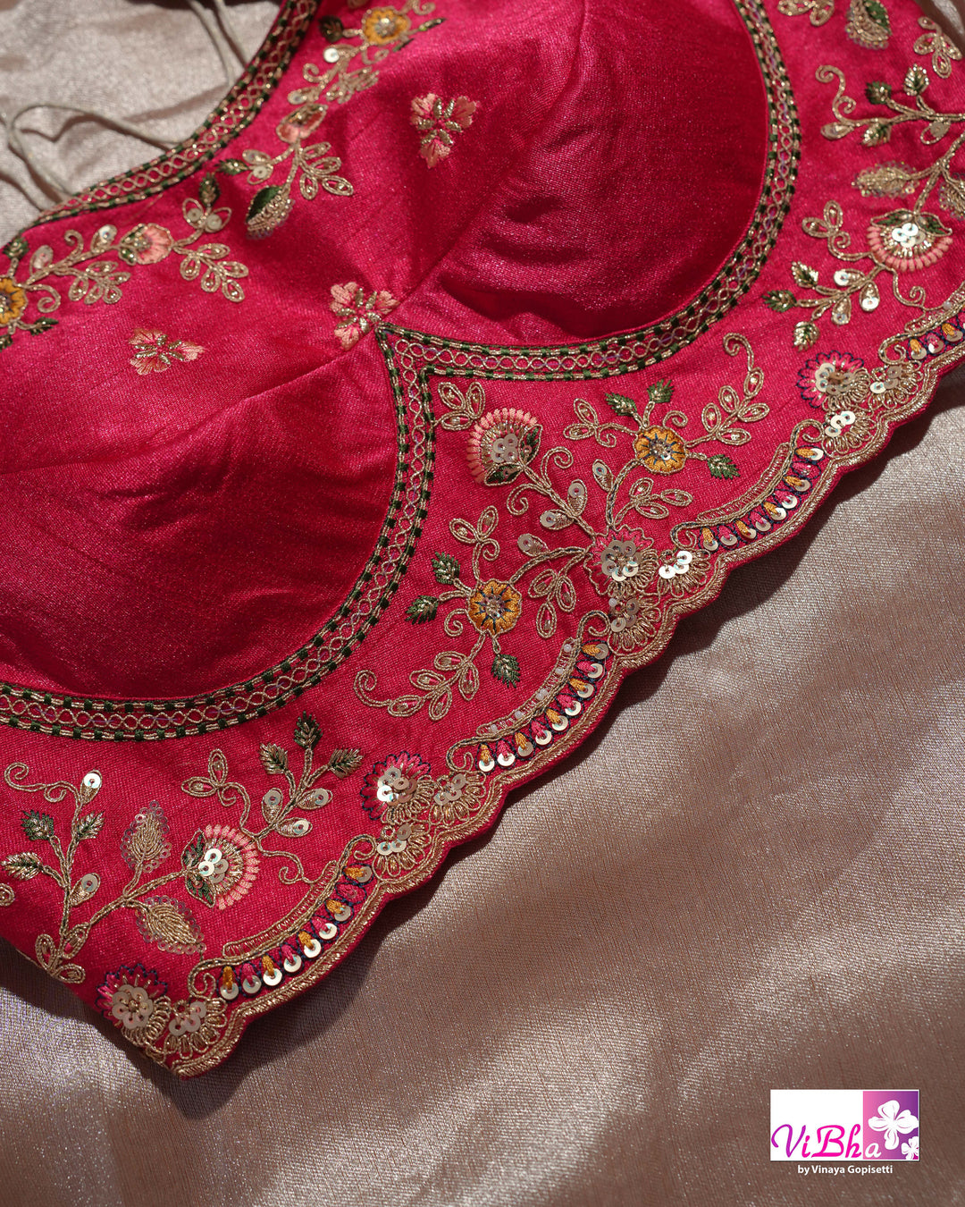 Champagne Designer Saree with Multicolour Peacock and Figurative Border