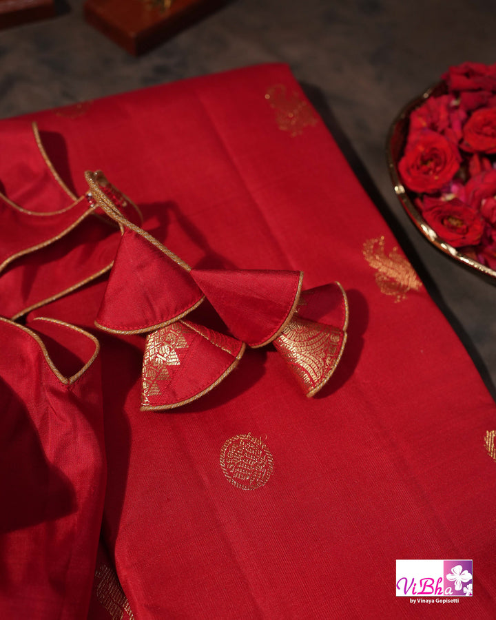 Red Gold Zari Bridal
