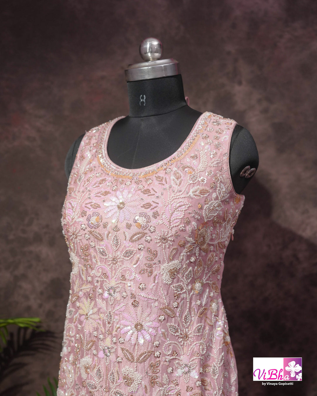 Blush Pink Embroidered Sharara Set