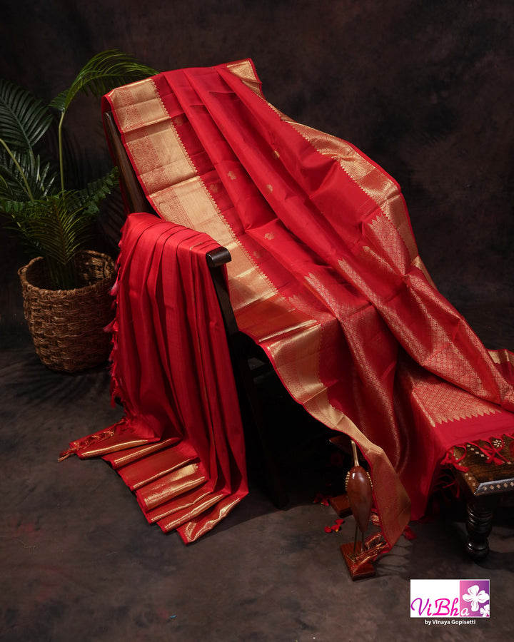 Red Gold Zari Bridal