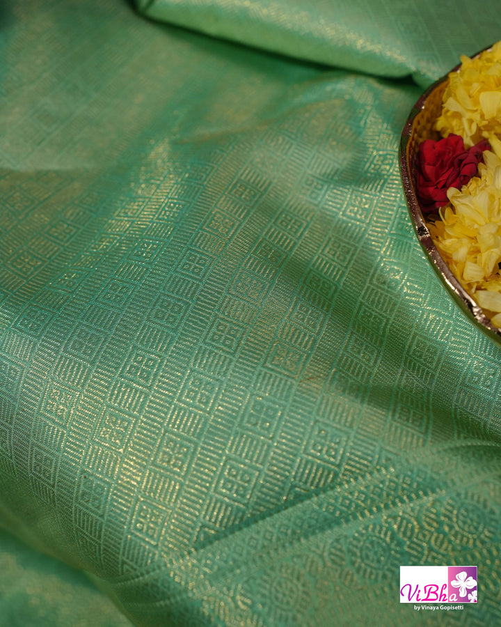 Rani Pink Handwoven Kanchi Silk Saree with Patola Weave and Blouse