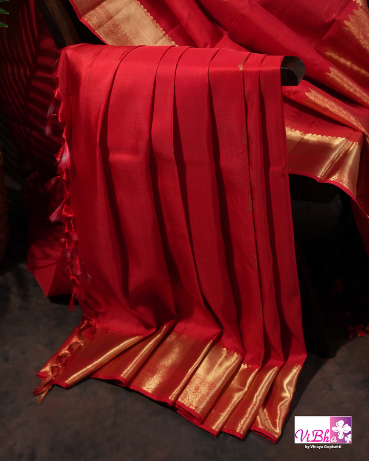 Red Gold Zari Bridal
