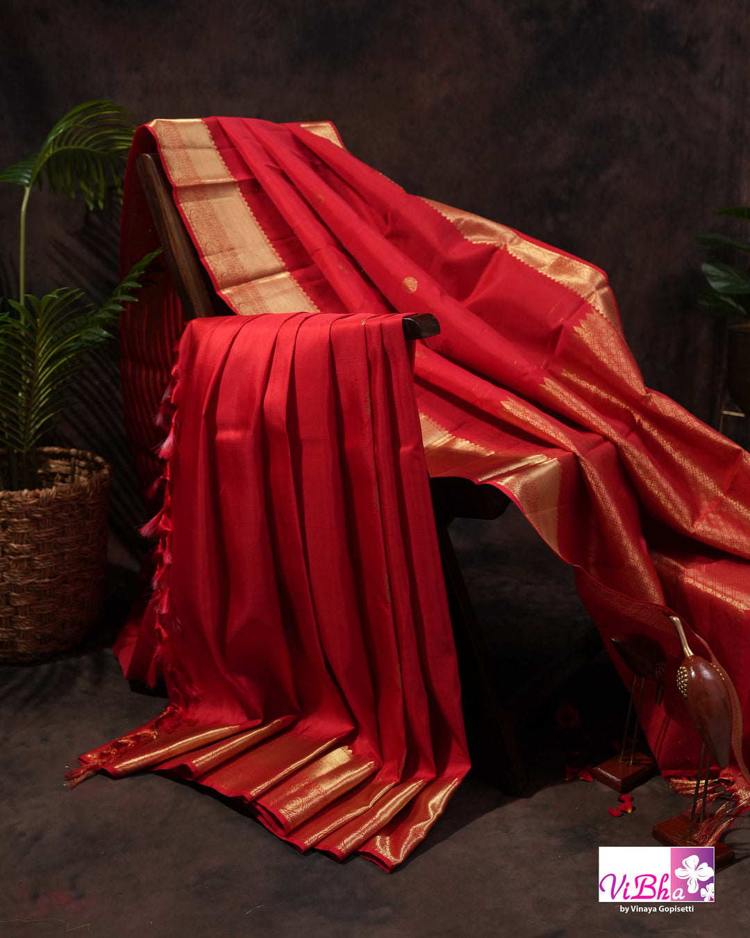 Red Gold Zari Bridal