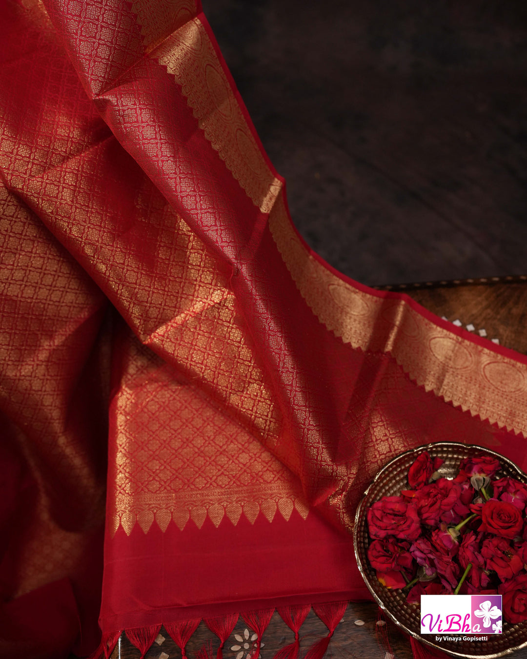 Red Gold Zari Bridal