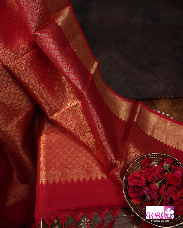 Red Gold Zari Bridal