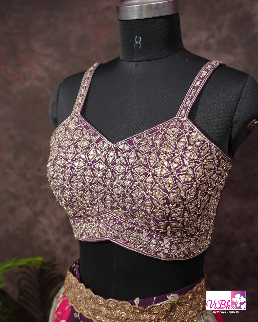 Wine and multi kali sharara with cape