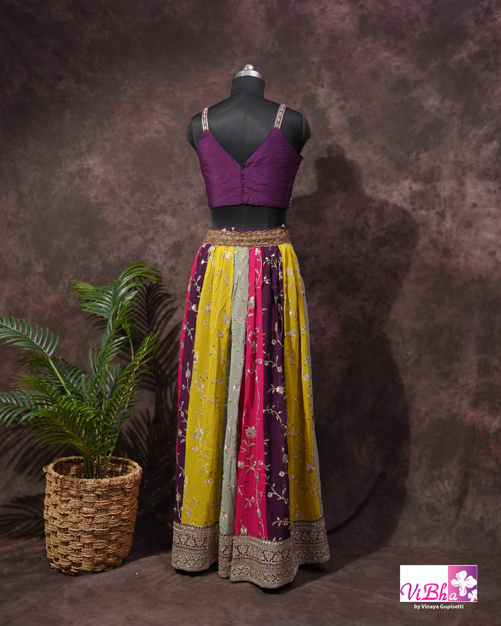 Wine and multi kali sharara with cape