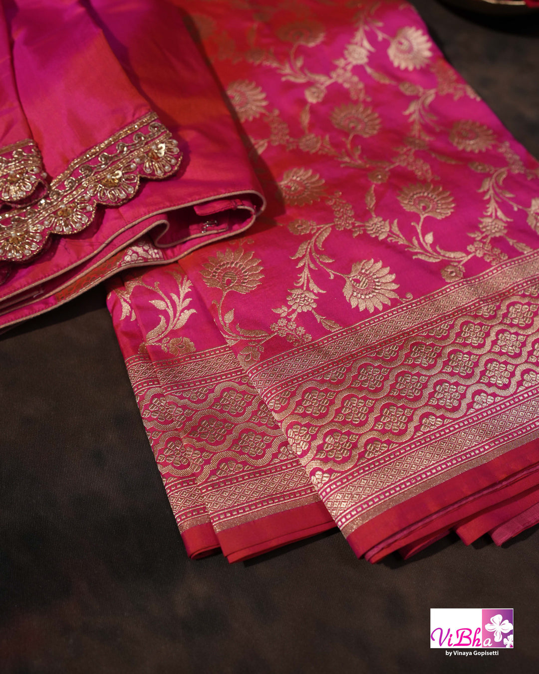 Pink Jangla katan silk