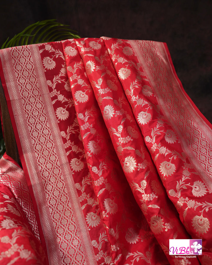 Red jangla katan silk