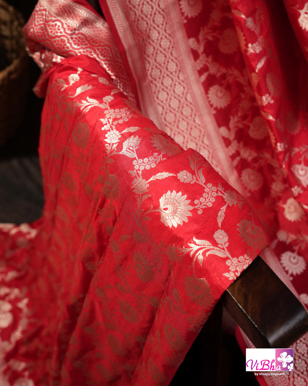 Red jangla katan silk