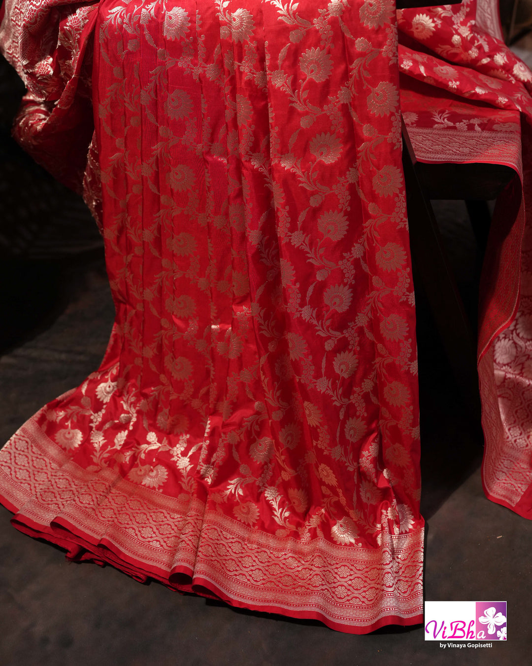 Red jangla katan silk