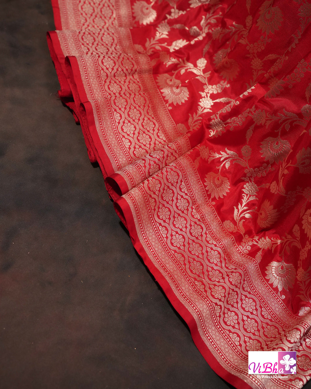 Red jangla katan silk