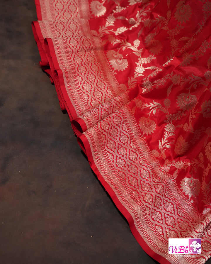 Red jangla katan silk