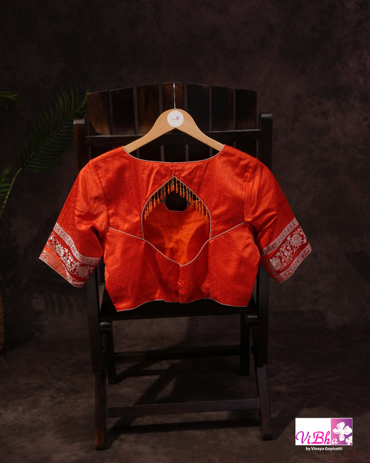 Tangerine Orange Kathan Mashru Silk