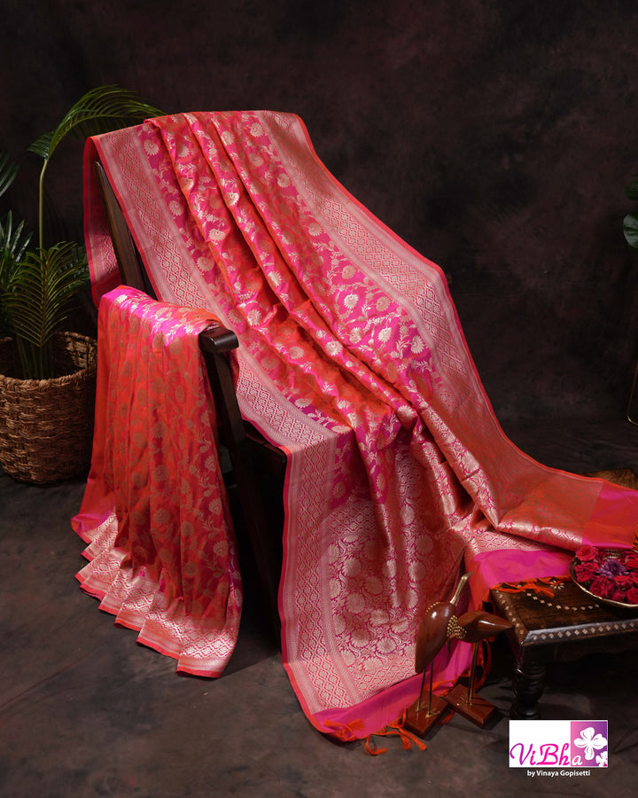 Red jangla katan silk