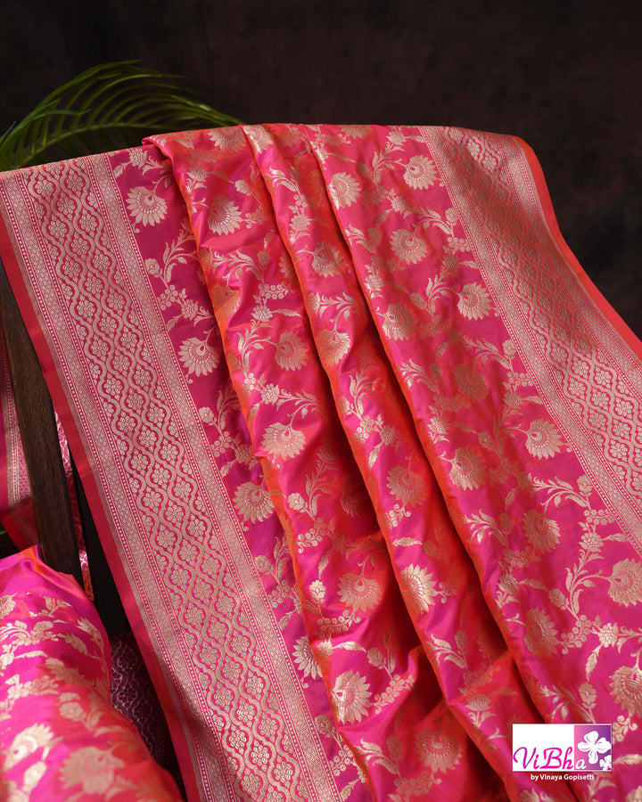 Pink Jangla katan silk
