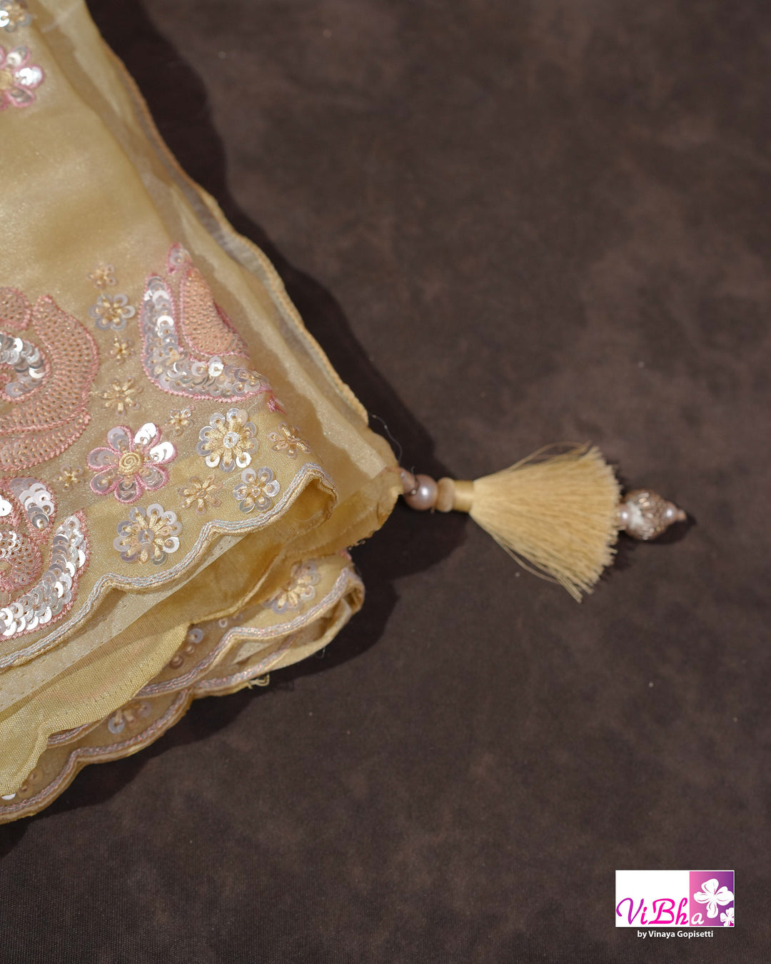 Butter Yellow Designer Saree with Blush Pink Floral Embellishments