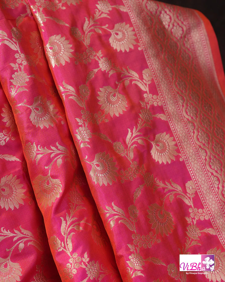 Pink Jangla katan silk