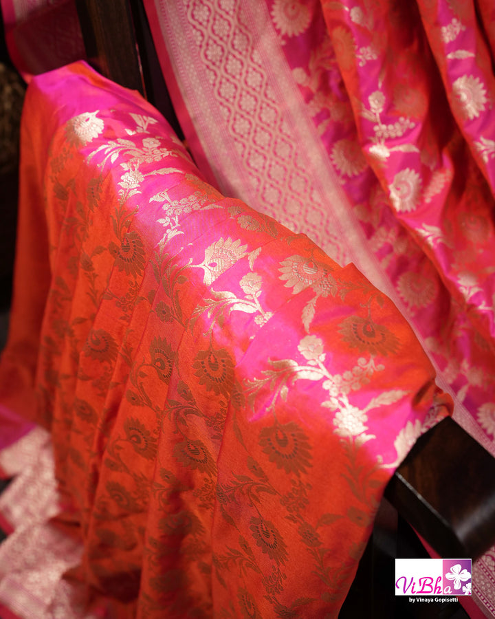 Pink Jangla katan silk