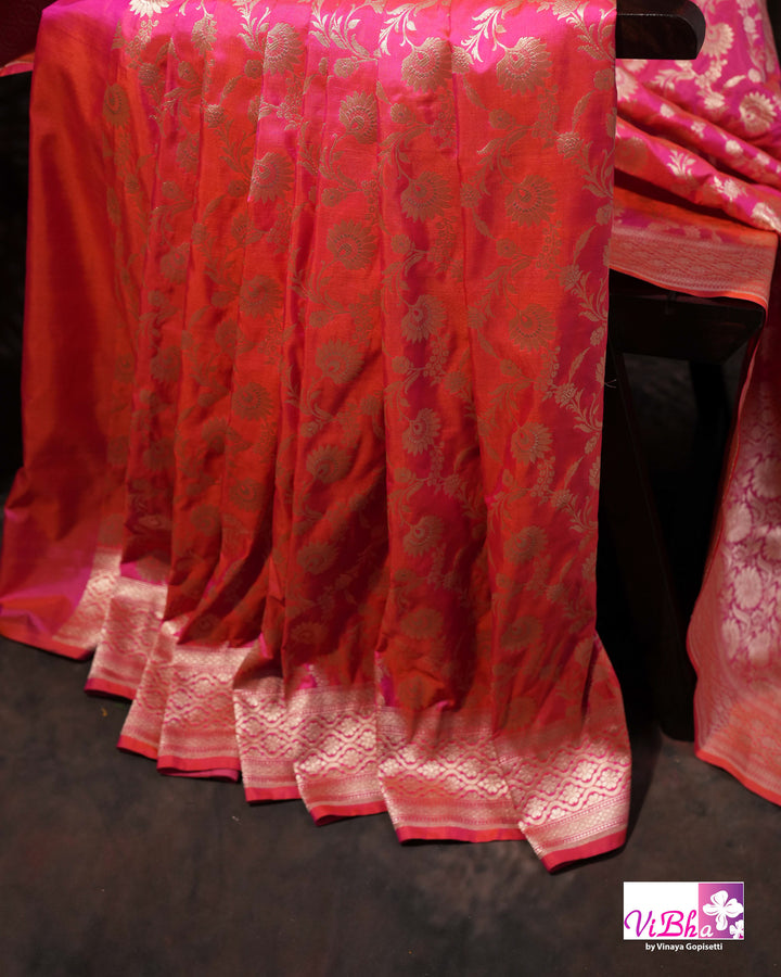 Pink Jangla katan silk