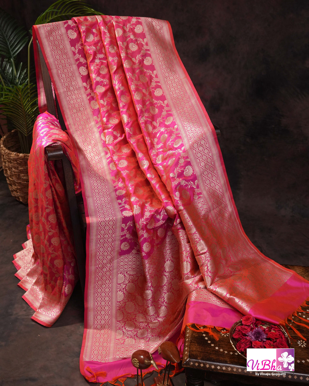 Pink Jangla katan silk