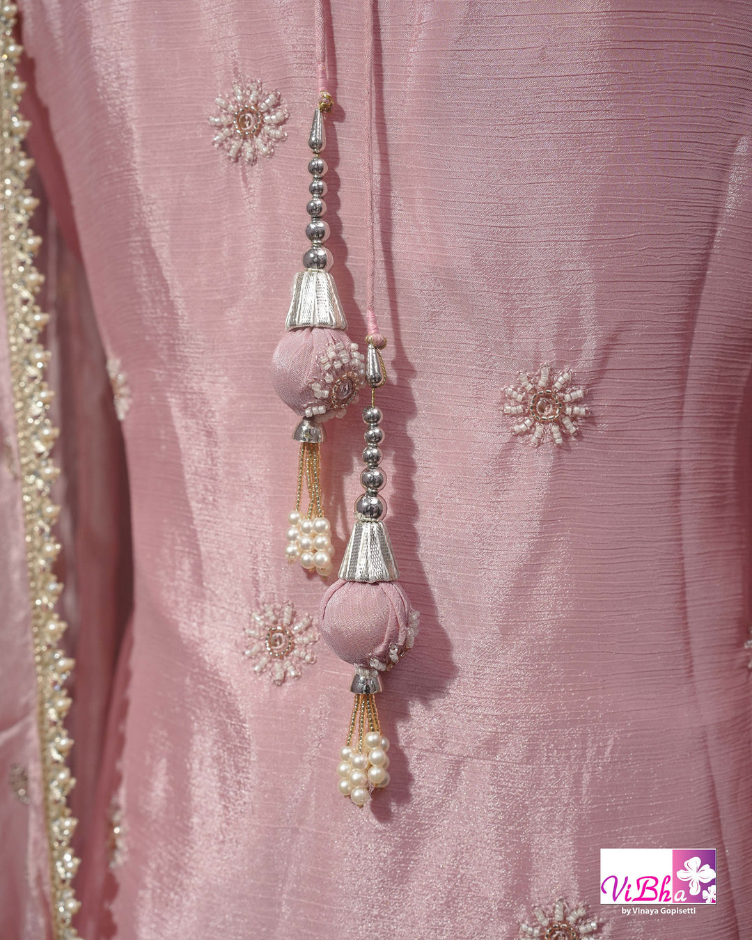 Blush Pink Embroidered Sharara Set
