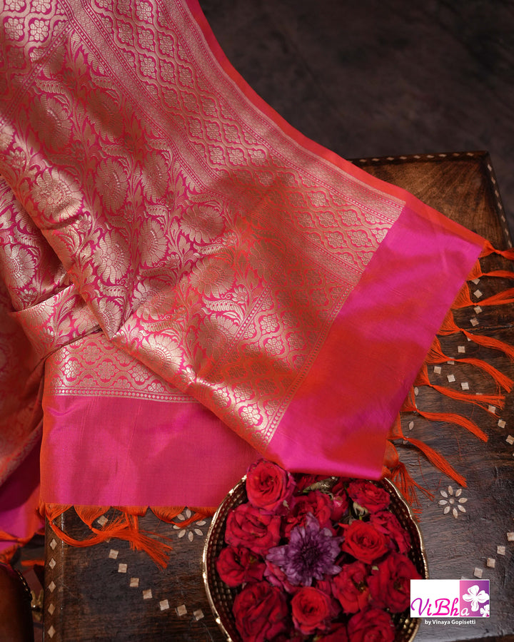 Pink Jangla katan silk