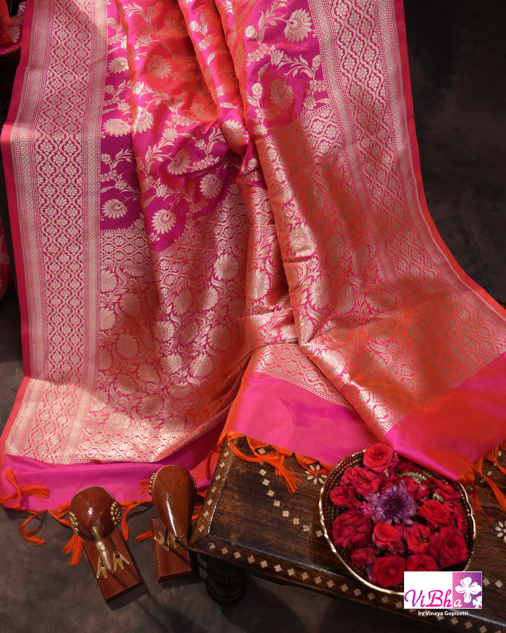 Pink Jangla katan silk