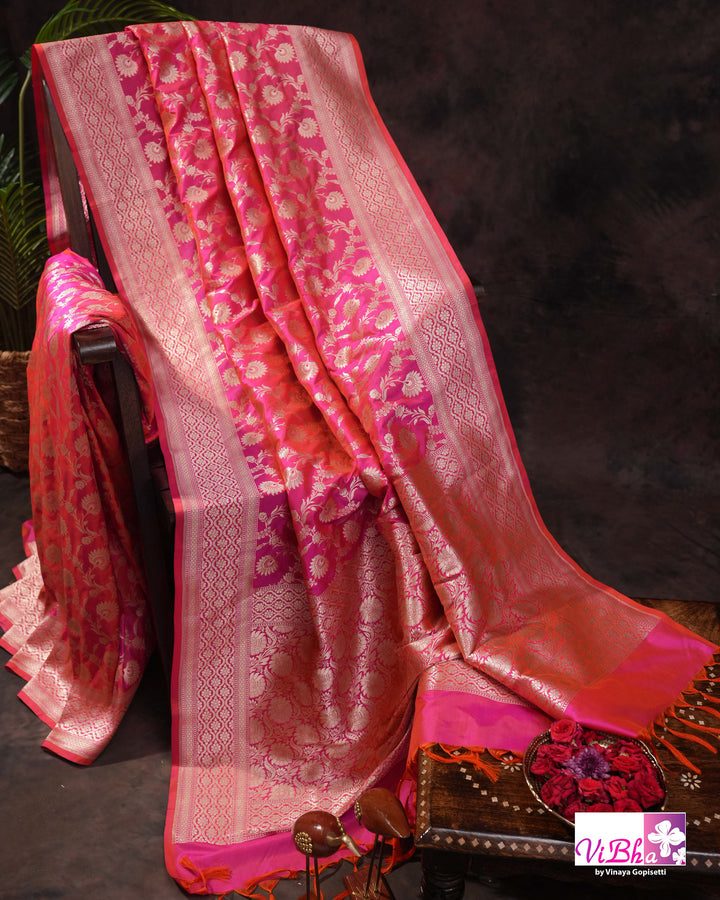 Pink Jangla katan silk