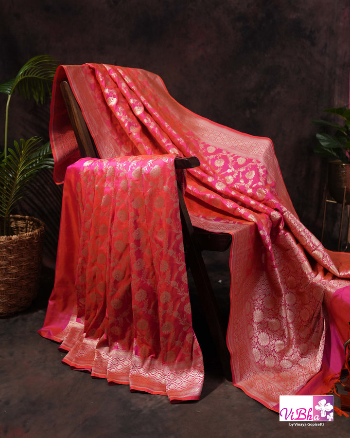 Pink Jangla katan silk